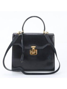Gucci Ladylock Leather 2-Way Shoulder Bag Crossbody Hand